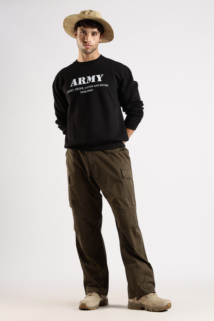 Army Sweatshirt - Fight, Laugh, Drink and Mourn Together