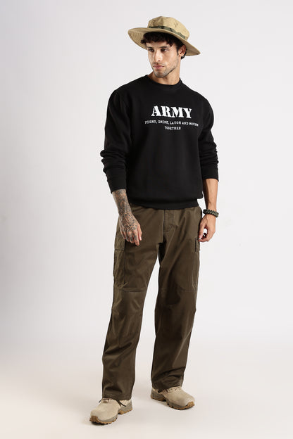 Army Sweatshirt - Fight, Laugh, Drink and Mourn Together