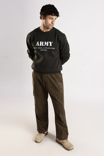 Army Sweatshirt - Fight, Laugh, Drink and Mourn Together