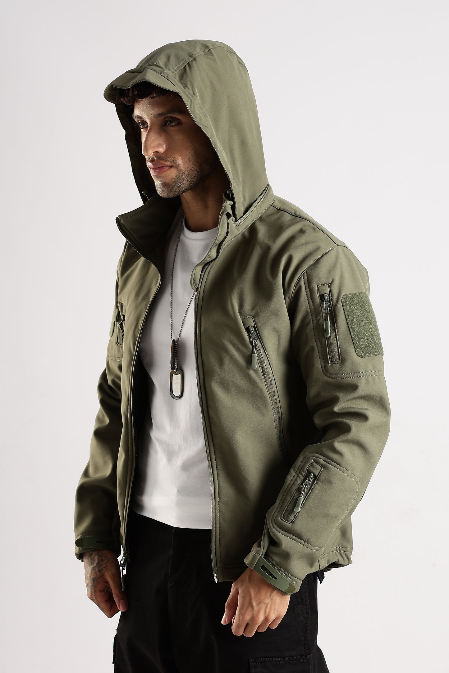 Tactical Softshell Military Jacket With Shoulder Flap