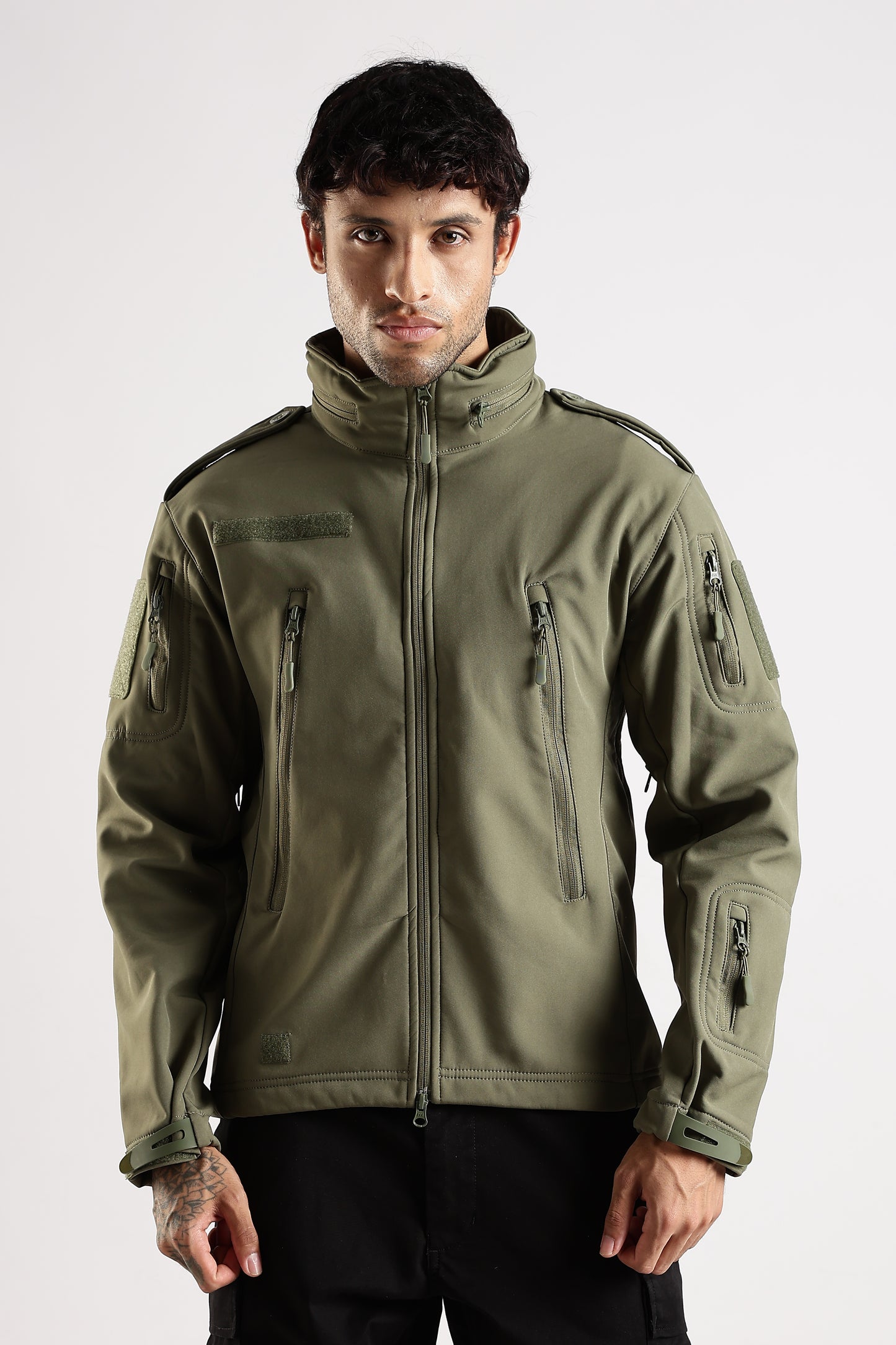 Tactical Softshell Military Jacket With Shoulder Flap