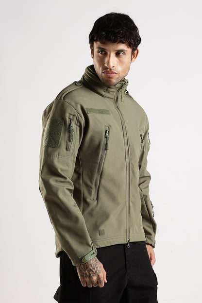 Tactical Softshell Military Jacket With Shoulder Flap