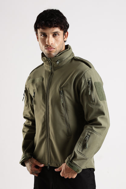 Tactical Softshell Military Jacket With Shoulder Flap