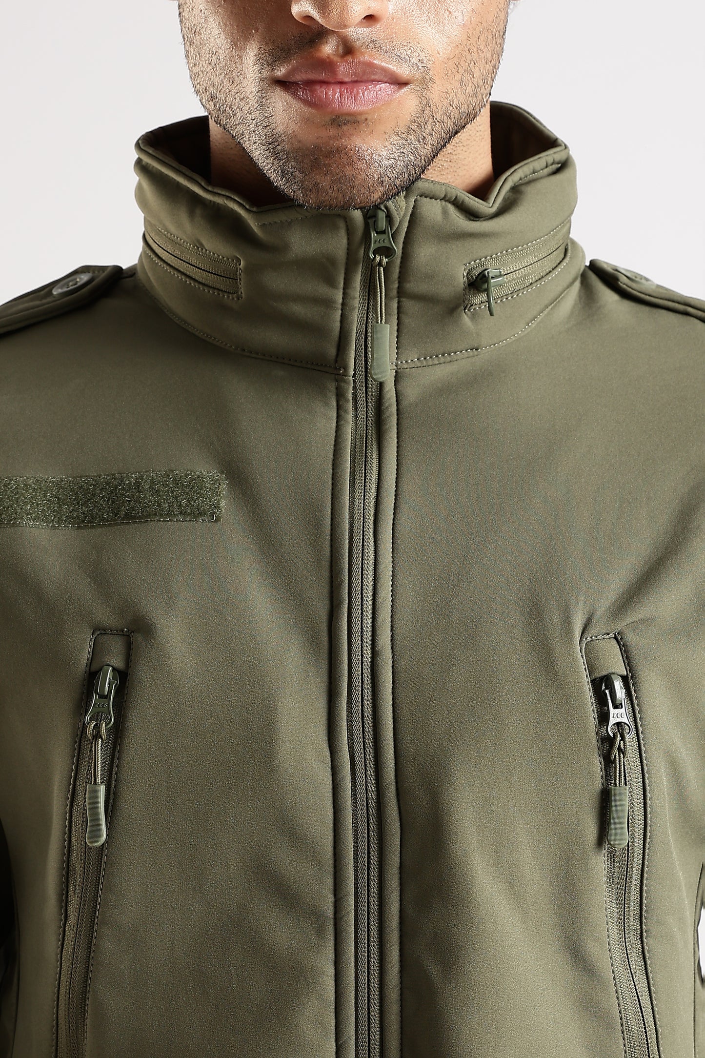 Tactical Softshell Military Jacket With Shoulder Flap