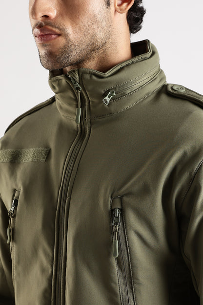 Tactical Softshell Military Jacket With Shoulder Flap