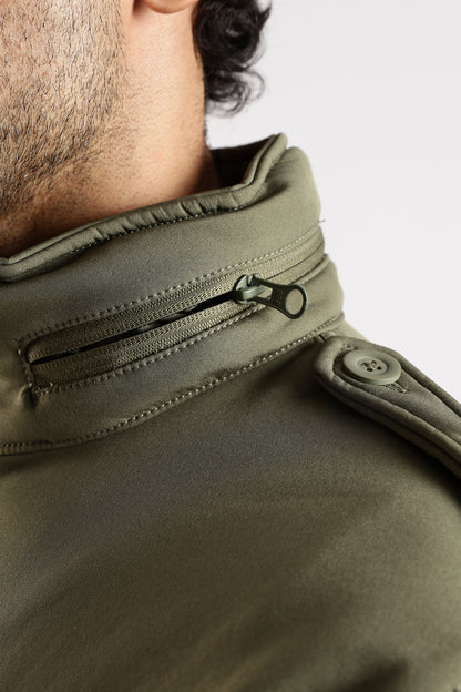 Tactical Softshell Military Jacket With Shoulder Flap