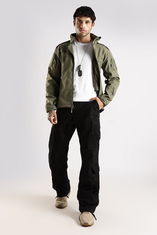 Tactical Softshell Military Jacket With Shoulder Flap