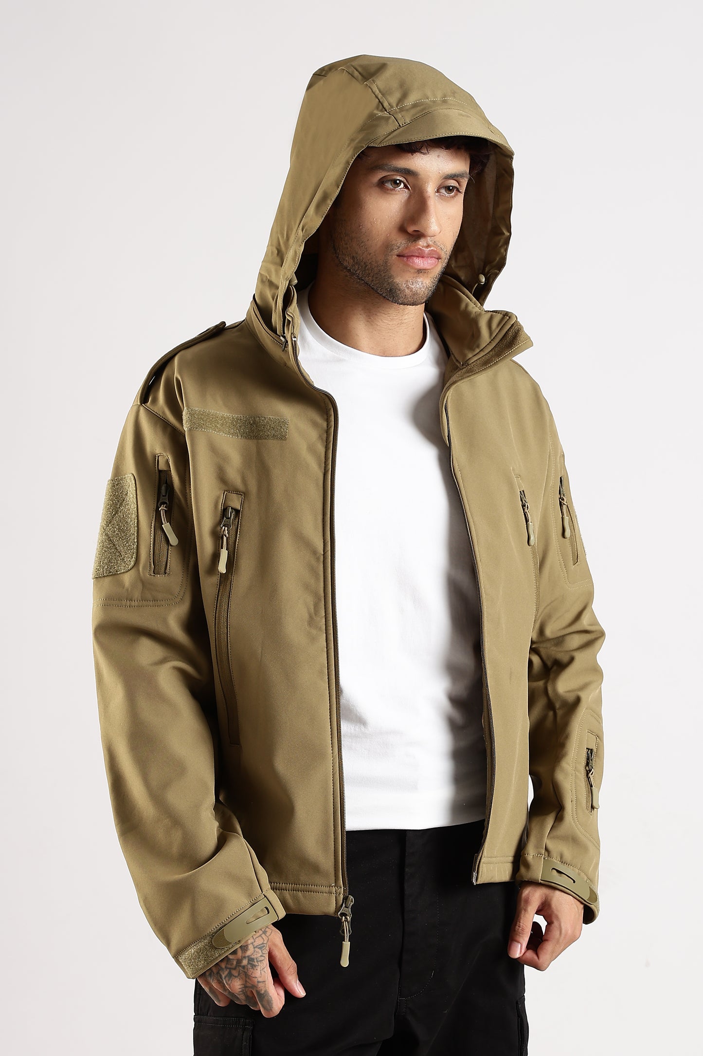 Tactical Softshell Military Jacket With Shoulder Flap