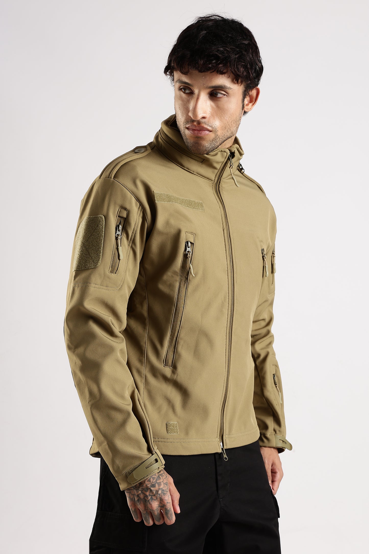 Tactical Softshell Military Jacket With Shoulder Flap