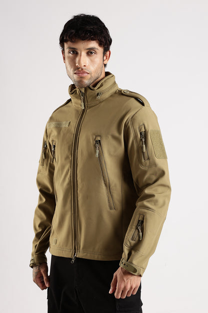 Tactical Softshell Military Jacket With Shoulder Flap