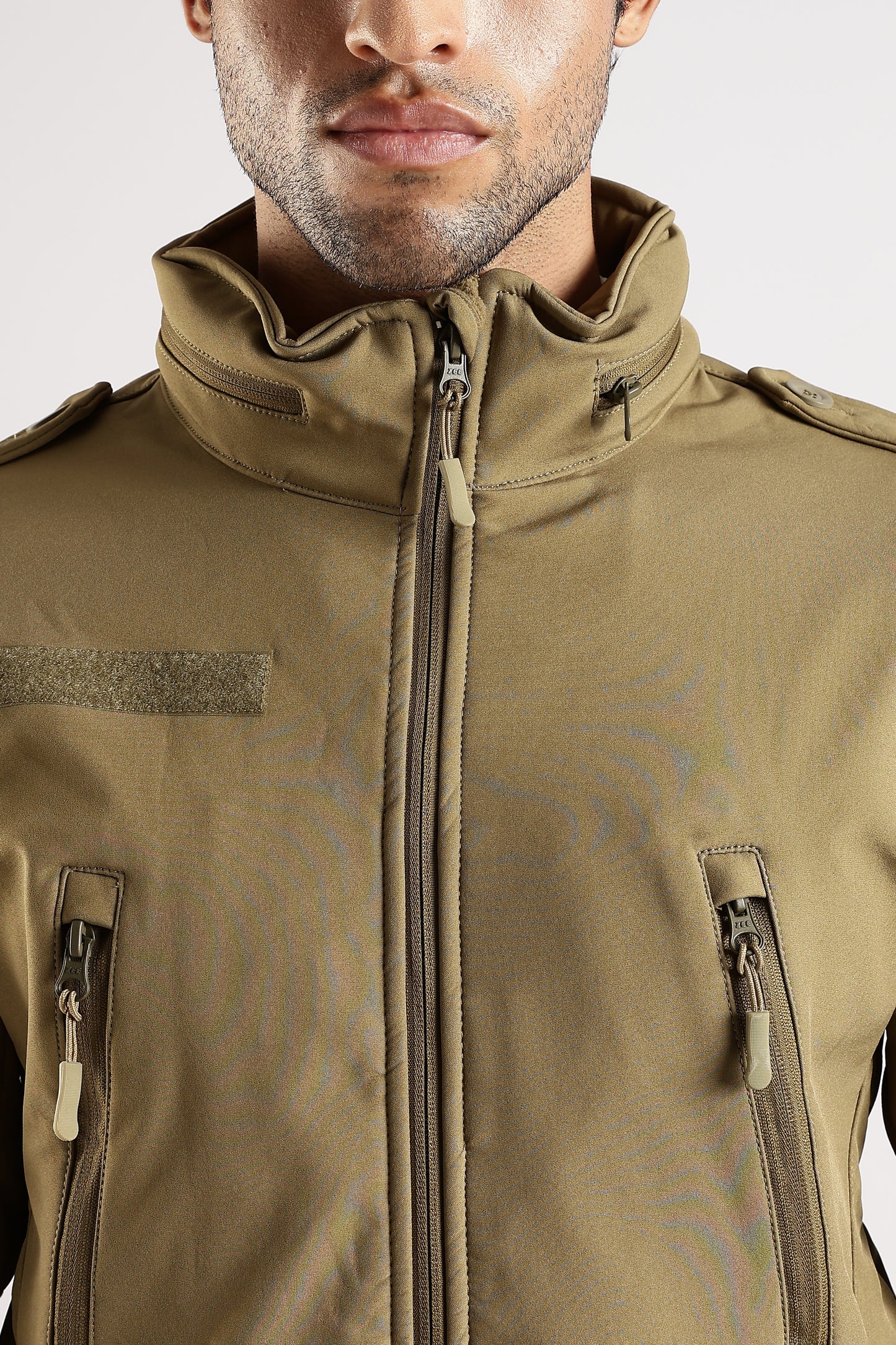 Tactical Softshell Military Jacket With Shoulder Flap