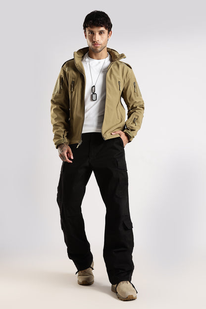 Tactical Softshell Military Jacket With Shoulder Flap