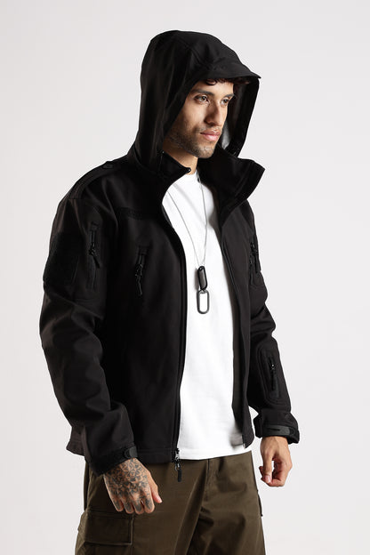 Tactical Softshell Military Jacket With Shoulder Flap