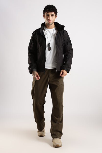 Tactical Softshell Military Jacket With Shoulder Flap