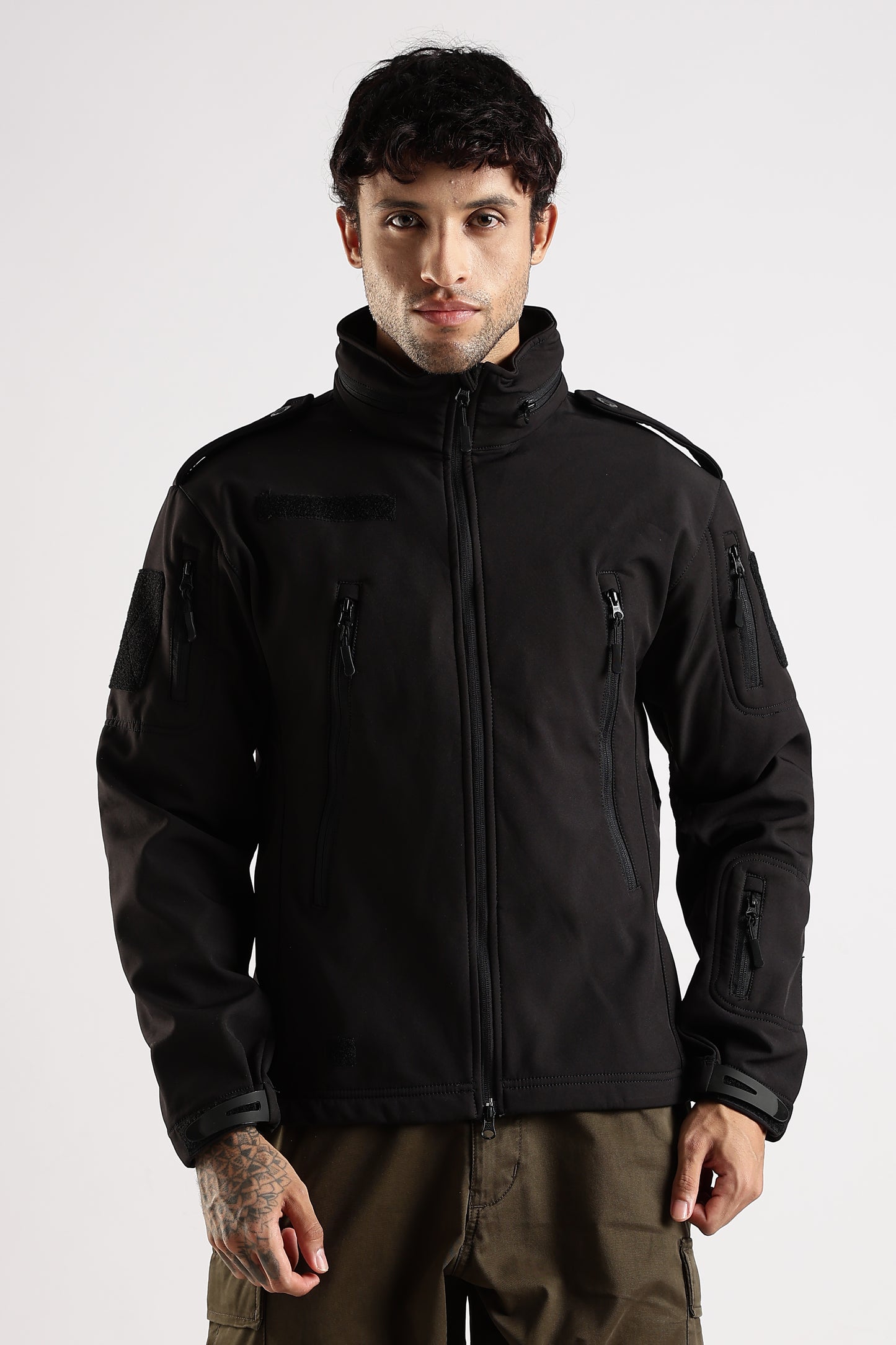 Tactical Softshell Military Jacket With Shoulder Flap