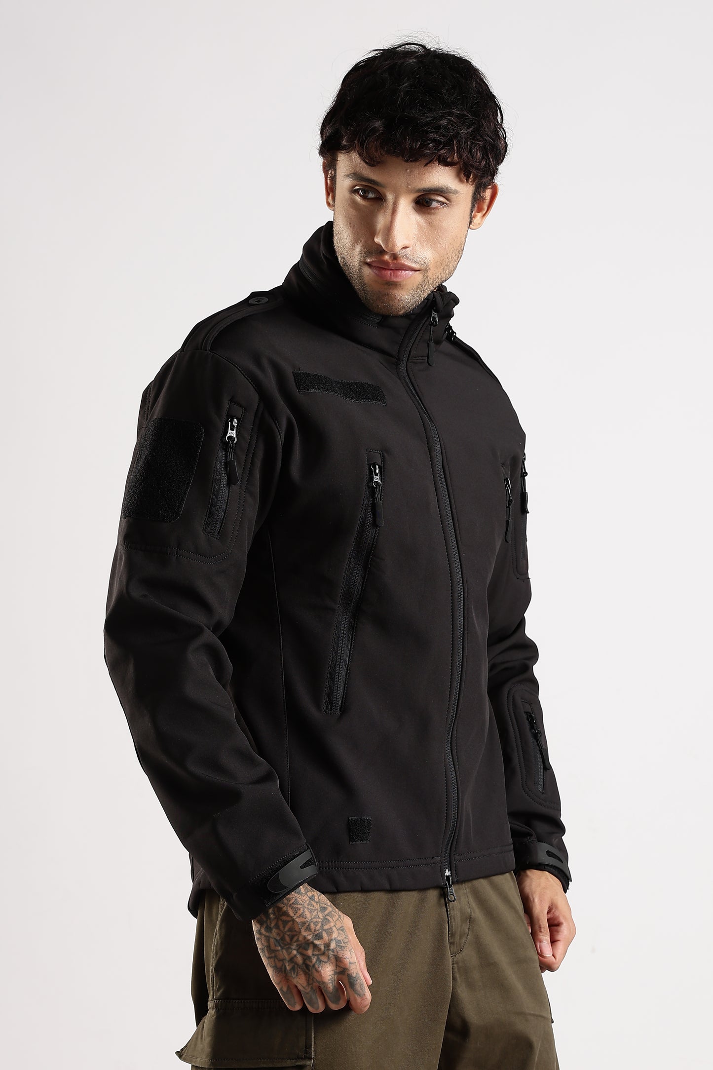 Tactical Softshell Military Jacket With Shoulder Flap