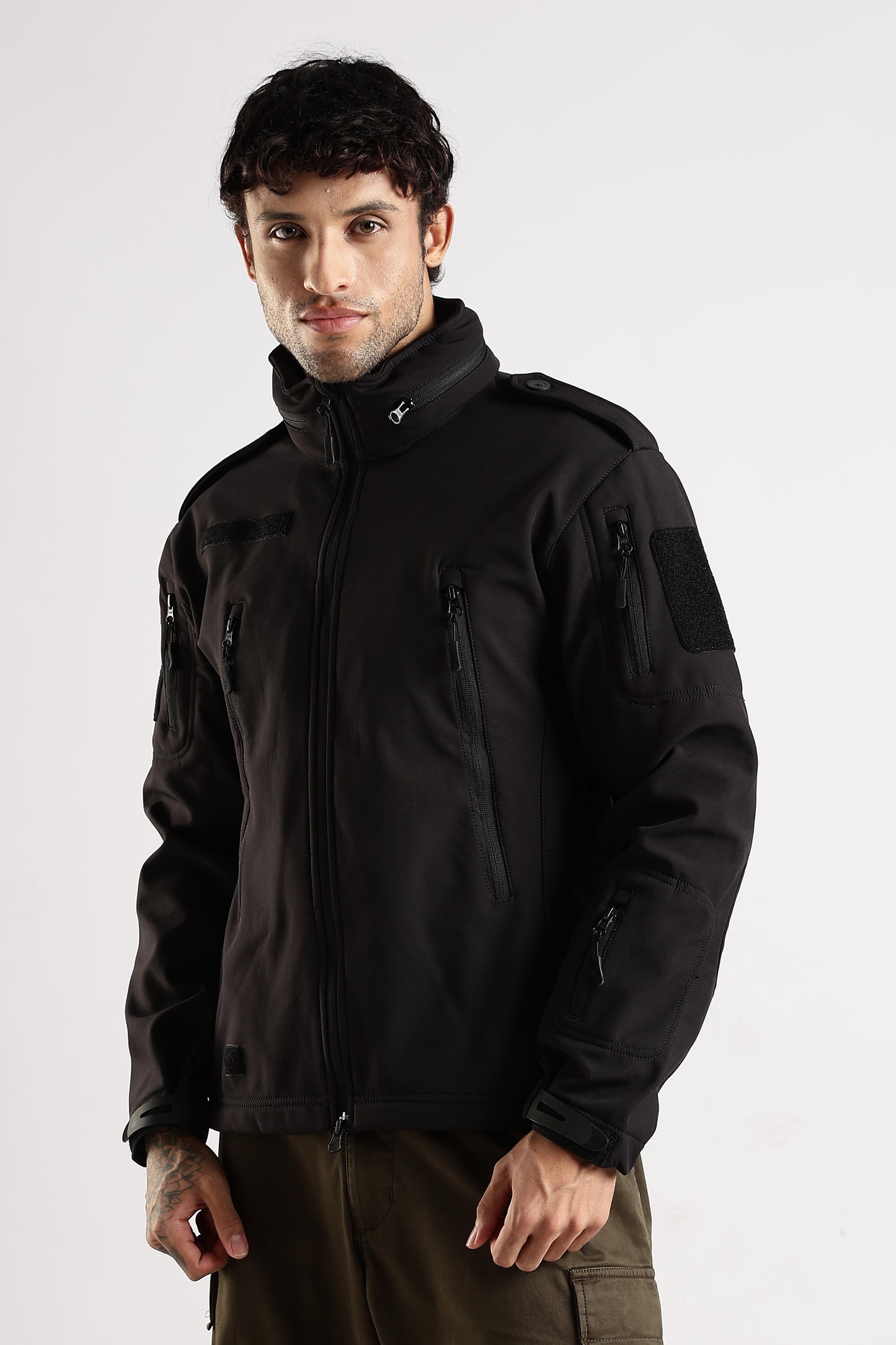 Tactical Softshell Military Jacket With Shoulder Flap