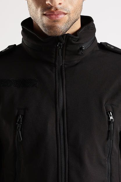 Tactical Softshell Military Jacket With Shoulder Flap