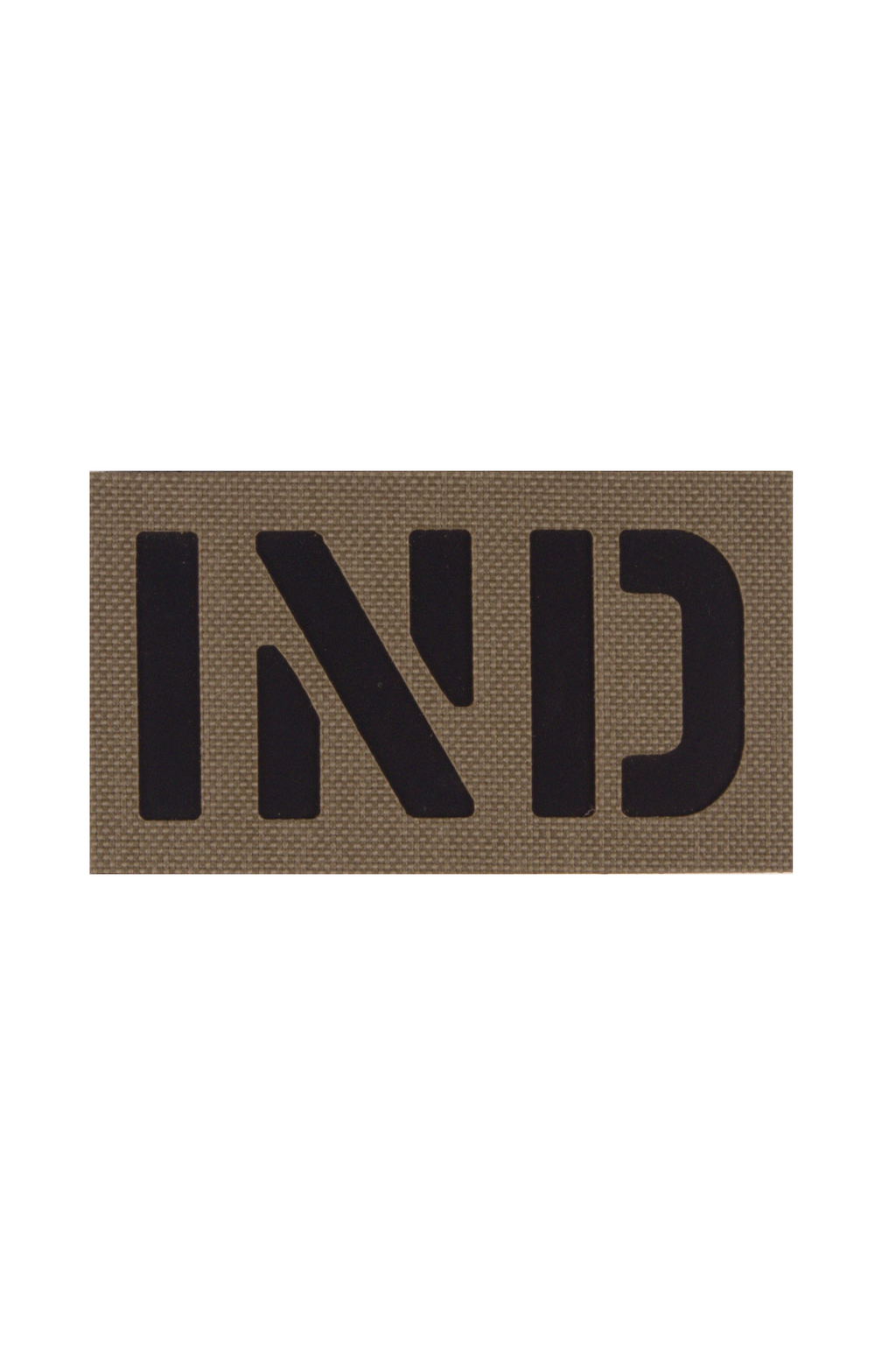India infrared patch in tan colour with 'IND' in black letters.
