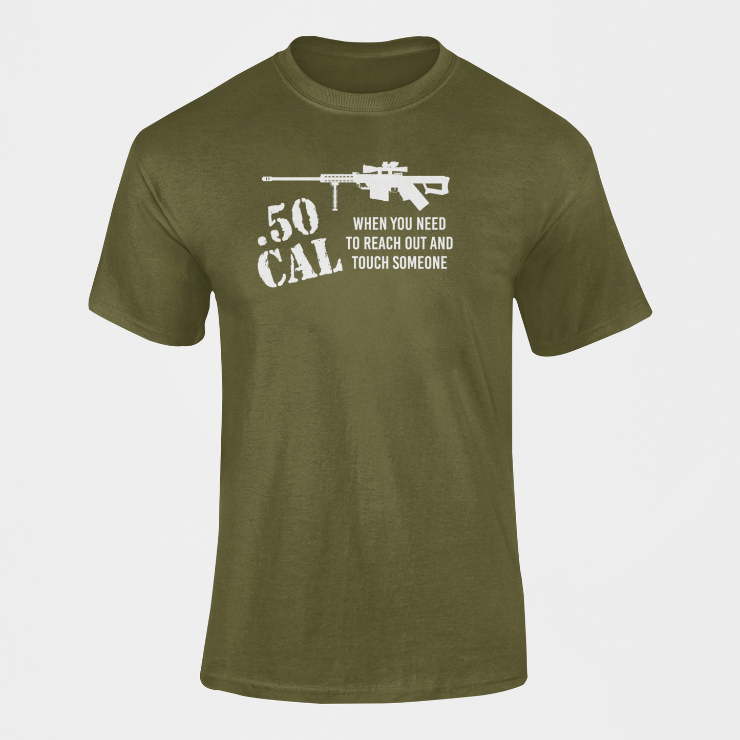 Military T-shirt - 0.50 Cal, When You Need to Reach Out...(Men)