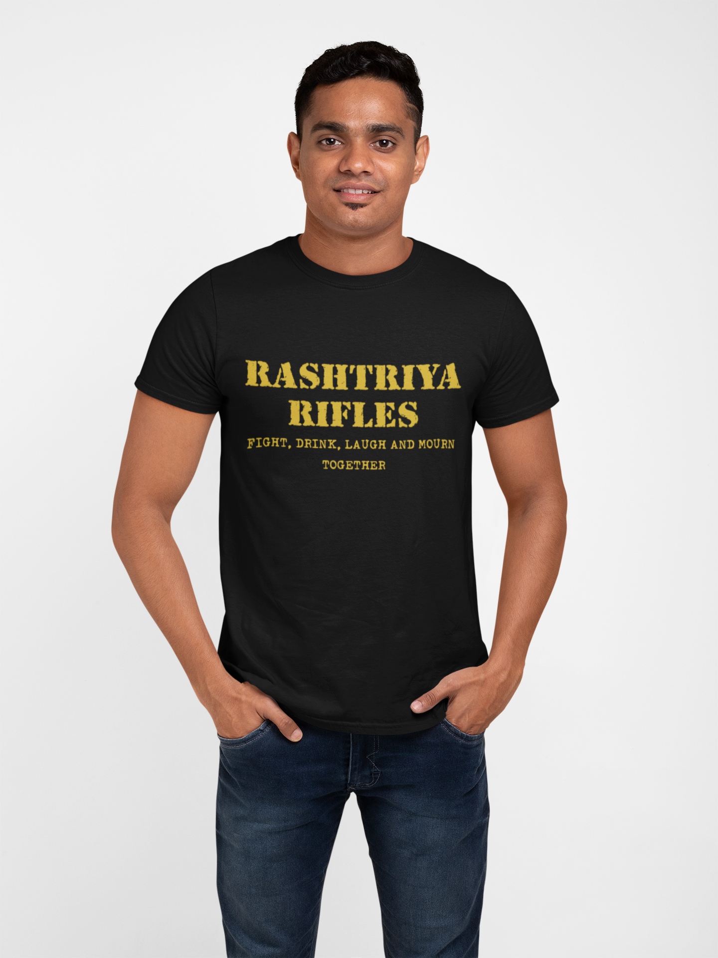 Rashtriya Rifles T-shirt - Fight, Drink, Laugh & Mourn Together ( Men)