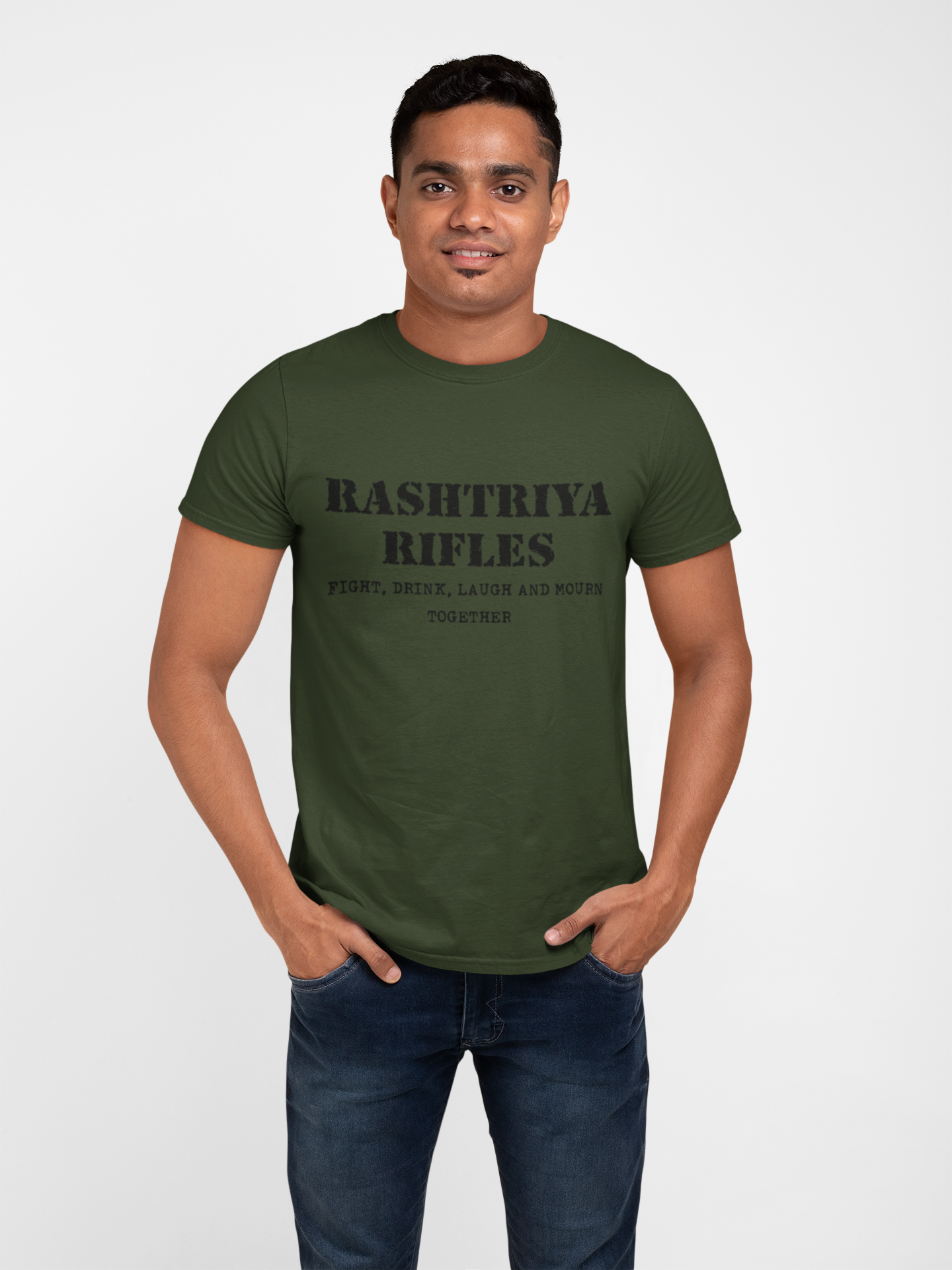 Rashtriya Rifles T-shirt - Fight, Drink, Laugh & Mourn Together ( Men)
