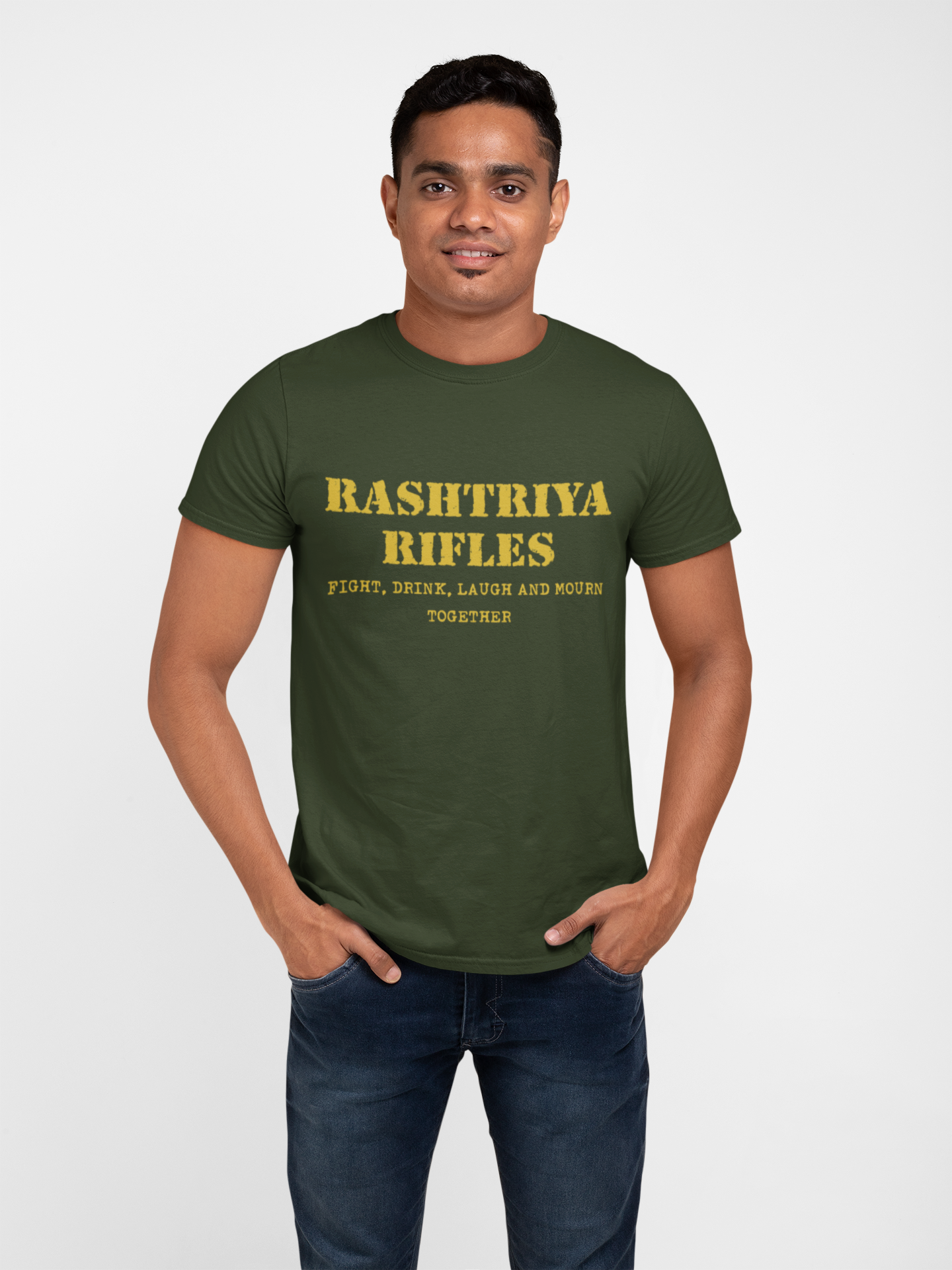 Rashtriya Rifles T-shirt - Fight, Drink, Laugh & Mourn Together ( Men)