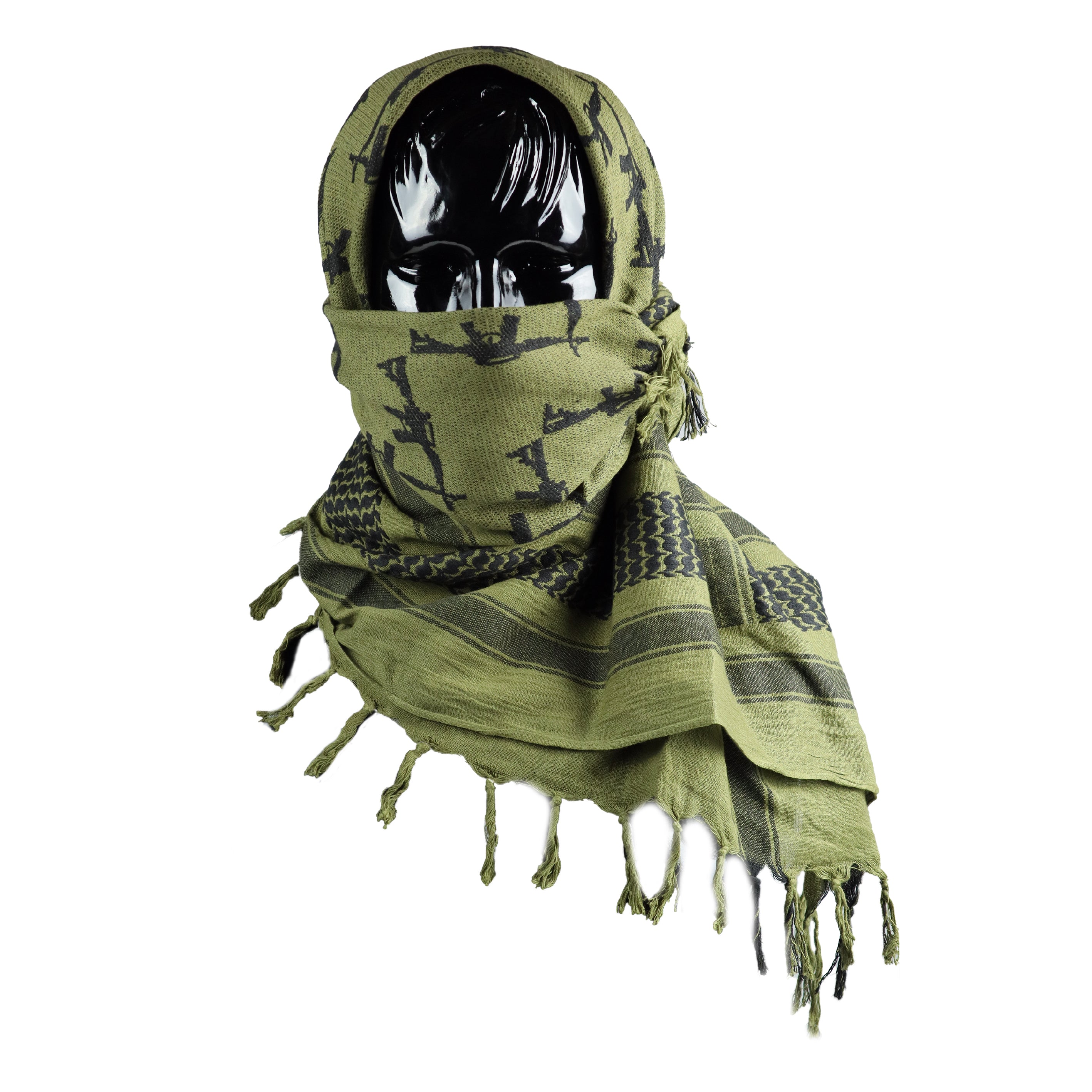Tactical Shemagh | Gun Pattern | Olive Green