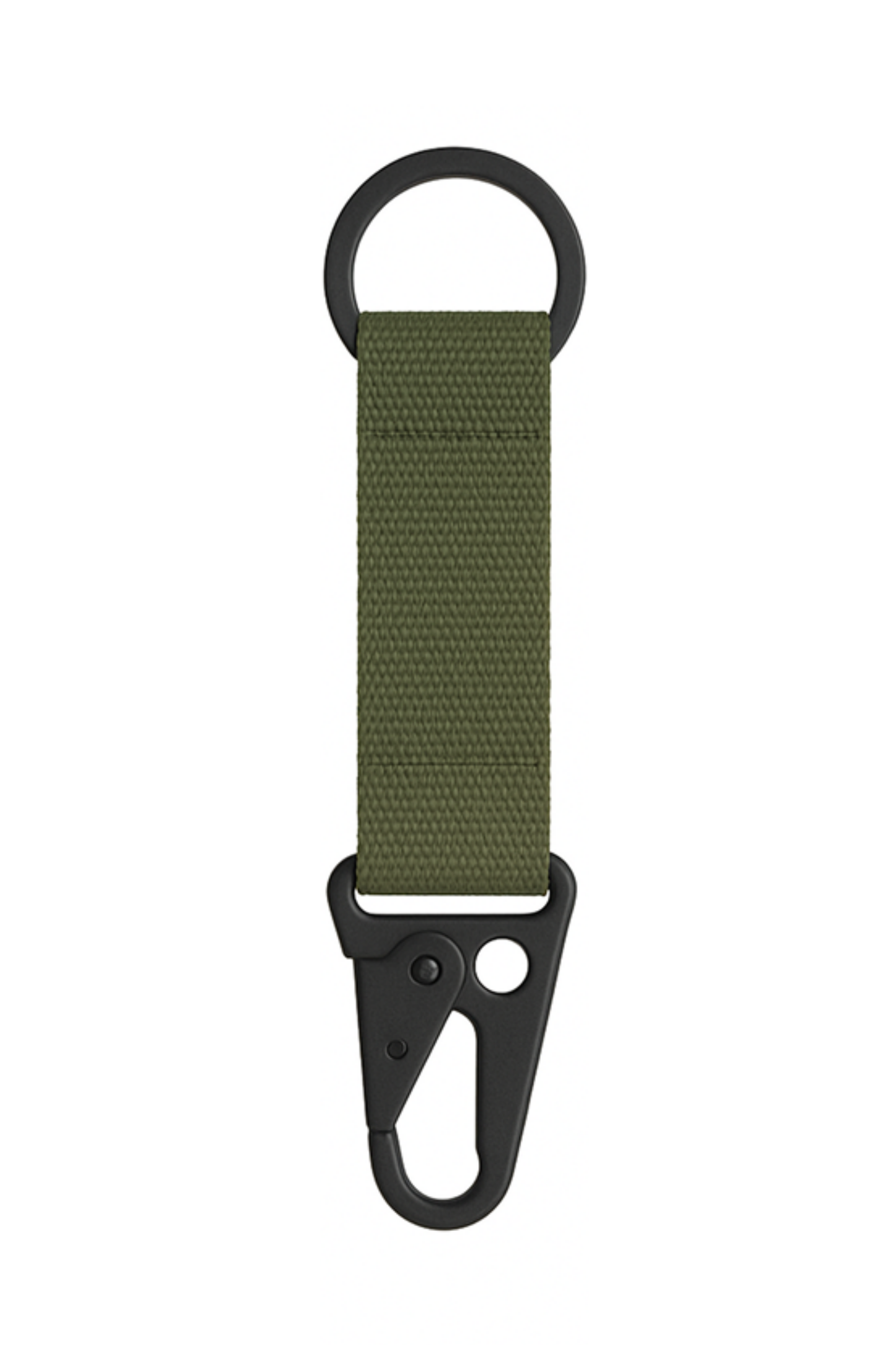 Ranger green colour tactical webbing keychain with HK hook.